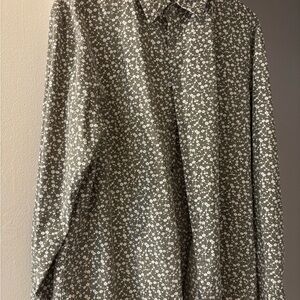 John Varvatos Floral Green Men's Shirt